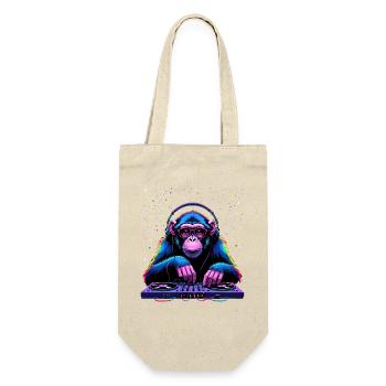 Singe DJ coloré avec des écouteurs et des lunettes - Sac à bouteille - nature - Devant