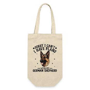 Deutscher Schäferhund Illustration auf Kleidung - Geschenkbeutel für Flaschen - Natur - Vorne