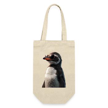 Pinguin Kaiserpinguin Zwergpinguin Süße Pinguine - Geschenkbeutel für Flaschen - Natur - Vorne