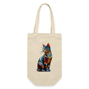 Cat Colorful Rainbow Colors Popart Cat Mom Cats - Gift Bag for Bottles - nature - Front