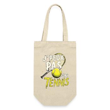 Ich kann nicht Ich habe Tennisspieler Idee Lustiges Geschenk - Geschenkbeutel für Flaschen - Natur - Vorne