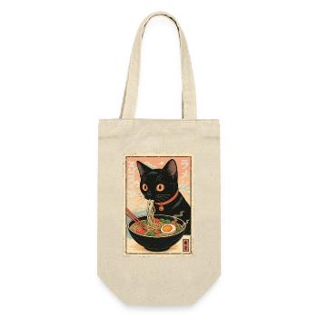 Kawaii Katze Ramen Illustration - Geschenkbeutel für Flaschen - Natur - Vorne
