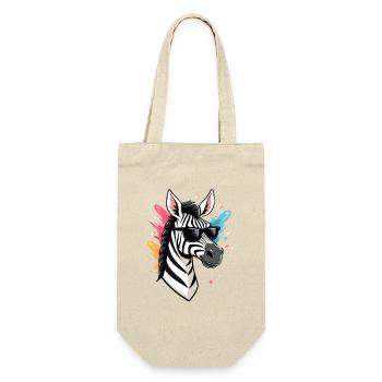 Cool zebra with sunglasses and bright colors - Gift Bag for Bottles - nature - Front