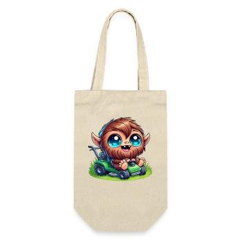 Cute Bigfoot Sasquatch Lawn Mower Horticulture - Gift Bag for Bottles - nature - Front