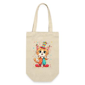 Cheerful Clown Kitten Instant Print - Gift Bag for Bottles - nature - Front
