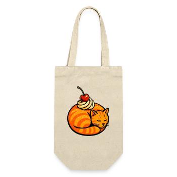 Orange Cat and Cherries Illustration - Gift Bag for Bottles - nature - Front