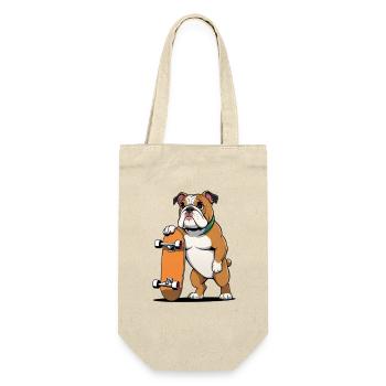 Bouledogue avec skateboard - Sac à bouteille - nature - Devant