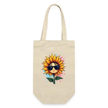 Sunny yellow sunflower with sunglasses - Gift Bag for Bottles - nature - Front