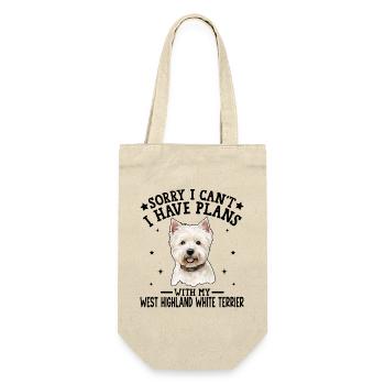 Skurriles Westie-Porträt-Design - Geschenkbeutel für Flaschen - Natur - Vorne