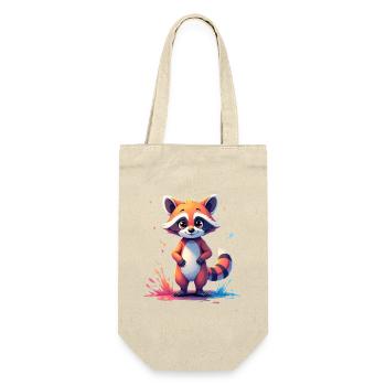Cute raccoon design with color splash - Gift Bag for Bottles - nature - Front