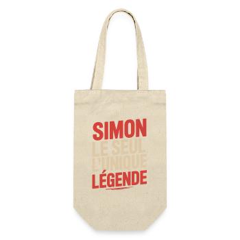 Simon, das einzige einzigartige Legenden-Mann-Geschenk - Geschenkbeutel für Flaschen - Natur - Vorne