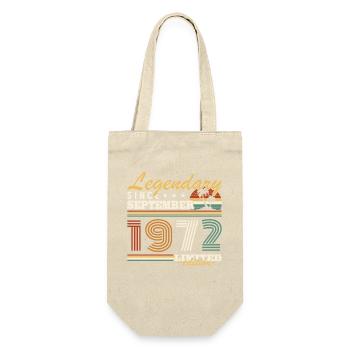 September 1972 Vintage Geburtstagsgeschenk - Geschenkbeutel für Flaschen - Natur - Vorne