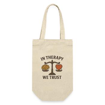 In der Therapie vertrauen wir - Geschenkbeutel für Flaschen - Natur - Vorne