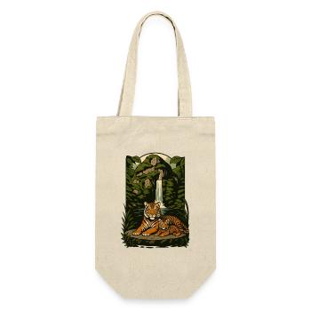 Tiger Family in Jungle Serenity, Tiger Cub Tropica - Gift Bag for Bottles - nature - Front