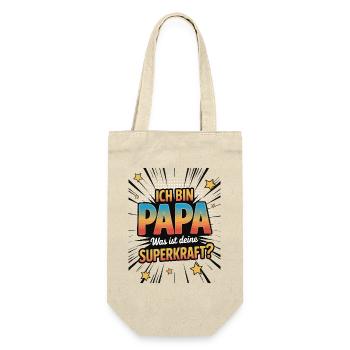 Ich bin Papa – Was ist deine Superkraft? - Geschenkbeutel für Flaschen - Natur - Vorne