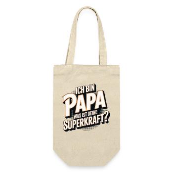 Ich bin Papa – Was ist deine Superkraft? - Geschenkbeutel für Flaschen - Natur - Vorne