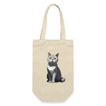 Elegant gray cat illustration - Gift Bag for Bottles - nature - Front