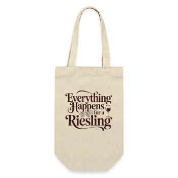 Wein Weintrinker Everything Happens For A Riesling - Geschenkbeutel für Flaschen - Natur - Vorne