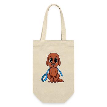 Cute dog with bow Irish Red Setter - Gift Bag for Bottles - nature - Front