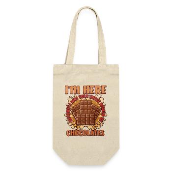 Süßer Schokoladenwitz Spruch-Design - Geschenkbeutel für Flaschen - Natur - Vorne