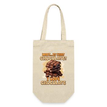 Schokoladen-Wahn Spruchdesign - Geschenkbeutel für Flaschen - Natur - Vorne