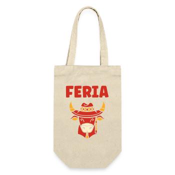 Kuh-Feria mit traditionellem Feria-Hut - Geschenkbeutel für Flaschen - Natur - Vorne