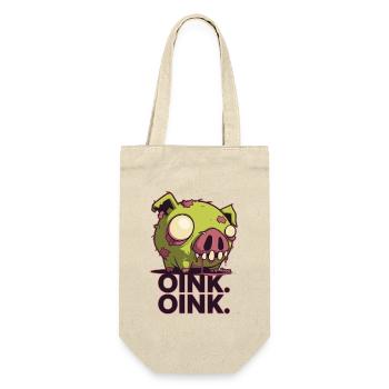 Conception de dessin animé de cochon zombie effrayant - Sac à bouteille - nature - Devant