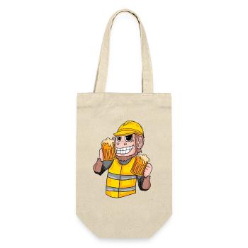 Construction worker monkey with beer - Gift Bag for Bottles - nature - Front