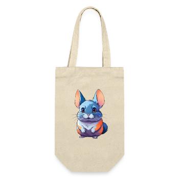Charmanter Cartoon-Chinchilla mit großen Augen - Geschenkbeutel für Flaschen - Natur - Vorne
