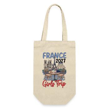 France Girls Trip 2027 - Geschenkbeutel für Flaschen - Natur - Vorne