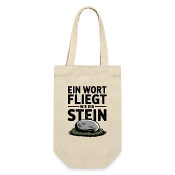 Humorous stone motif with saying: I'm taciturn, - Gift Bag for Bottles - nature - Front
