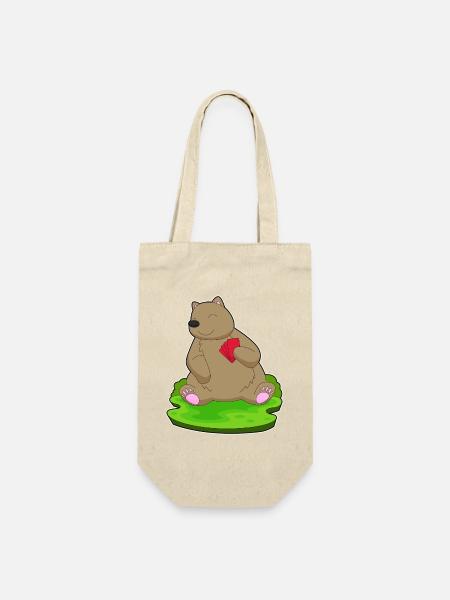 Bär Poker Pokerkarten - Geschenkbeutel für Flaschen - Natur