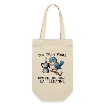 Der Frühe Vogel braucht die ganze Kaffeekanne - Geschenkbeutel für Flaschen - Natur - Vorne