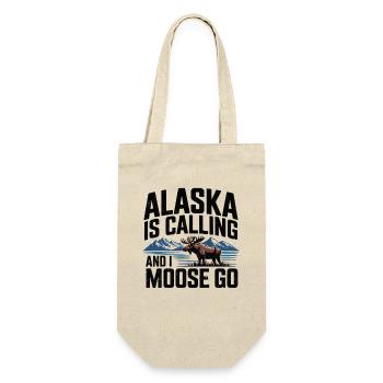 Alaska Animal Motifs with Moose Mountain Range - Gift Bag for Bottles - nature - Front