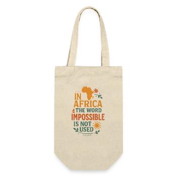 Afrika stärken – inspirierendes Zitat-Design - Geschenkbeutel für Flaschen - Natur - Vorne