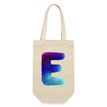 Letter E fur effect | Gradient purple blue - Gift Bag for Bottles - nature - Front