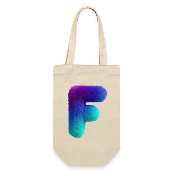 Letter F in fur look with color gradient - Gift Bag for Bottles - nature - Front