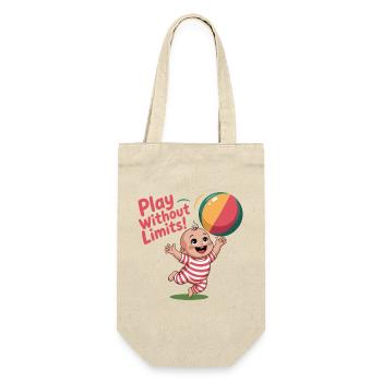 Verspieltes Baby mit Strandball-Design - Geschenkbeutel für Flaschen - Natur - Vorne