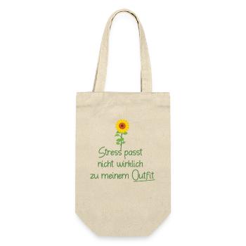 Statement-Design-Handwriting-on-Women'sCut with a  - Geschenkbeutel für Flaschen - Natur - Vorne