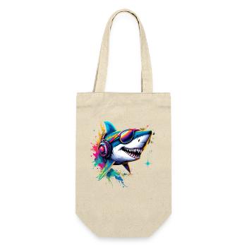 Hai Haifisch Tigerhai Taucher Süße Haie Weißer Hai - Geschenkbeutel für Flaschen - Natur - Vorne