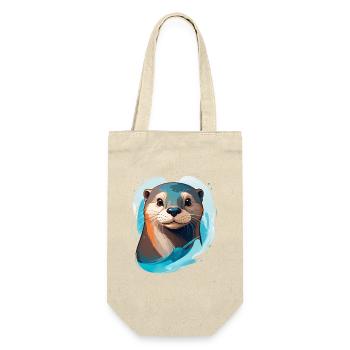 Otter in modern cartoon style - Gift Bag for Bottles - nature - Front