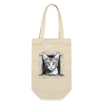 Portrait of a cassette with technical aesthetics - Gift Bag for Bottles - nature - Front
