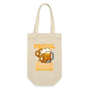 Pretzel und Bier Spaßmotivation Bretzel - Geschenkbeutel für Flaschen - Natur - Vorne