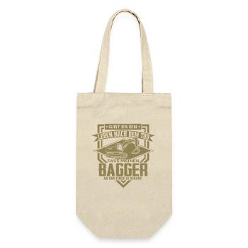 Baggerfahrer Sprüche Baugeräteführer Hochbau  - Geschenkbeutel für Flaschen - Natur - Vorne