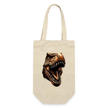 T-Rex Tyrannosaurus Rex Dino Daddy Dinosaurier - Geschenkbeutel für Flaschen - Natur - Vorne