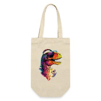 T-Rex Tyrannosaurus Rex Dino Daddy Dinosaurier - Geschenkbeutel für Flaschen - Natur - Vorne