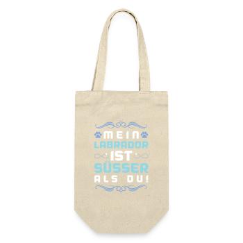 labrador hund spruch - Geschenkbeutel für Flaschen - Natur - Vorne