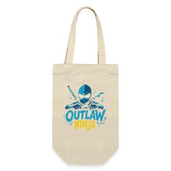 Outlaw Ninja Cartoon Design - Geschenkbeutel für Flaschen - Natur - Vorne
