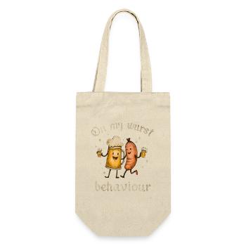 Motif humoristique de boire et de manger - Sac à bouteille - nature - Devant