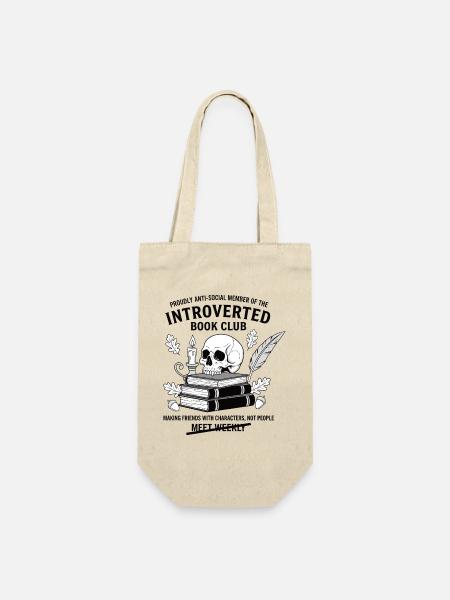 Anti-Social Introvert Book Club Design - Geschenkbeutel für Flaschen - Natur